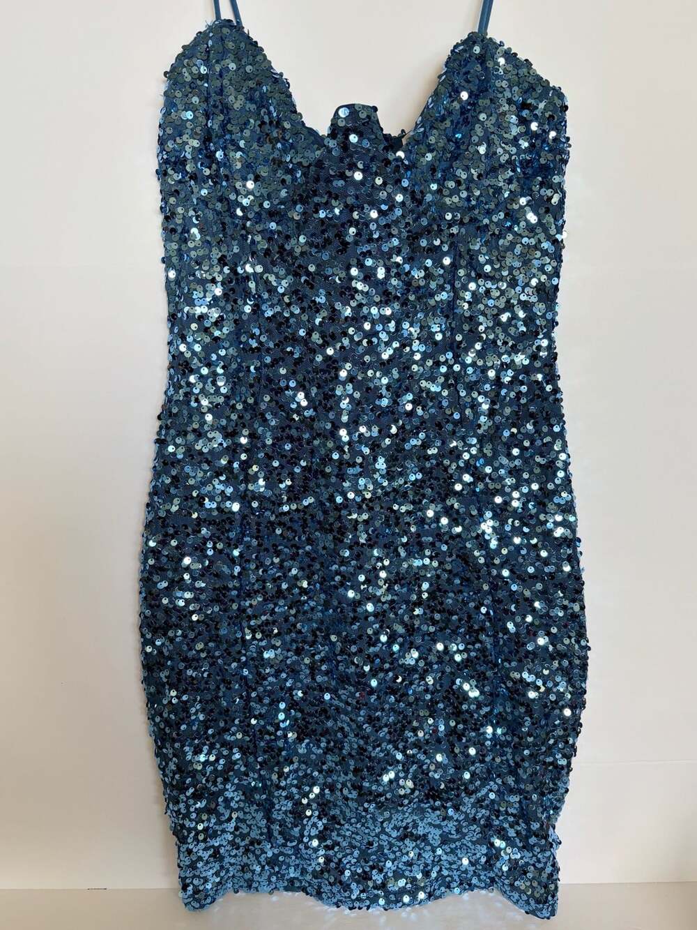 Krush Into the Blue Sequin Bodycon Dress Medium